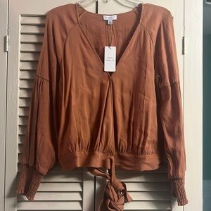Rust wrap around blouse